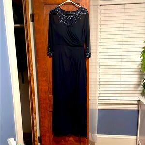 Elegant Dark Navy Blue Evening Dress